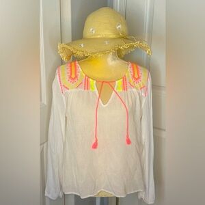 Decree Long Sleeve V Neck w/ Neon Accents